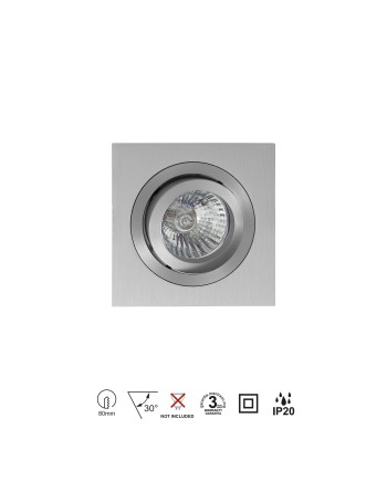 BASICO GU10 * EMPOTRABLE CUADRADO Aluminio